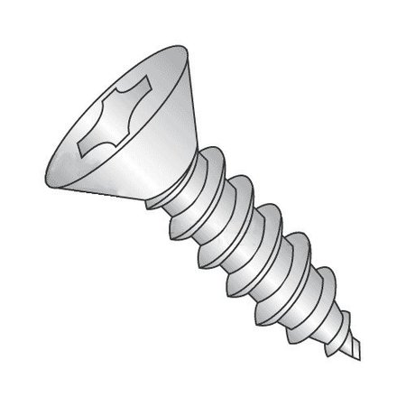 NEWPORT FASTENERS Self-Drilling Screw, #12 x 1-3/4 in, 18-8 Stainless Steel Flat Head Phillips Drive, 500 PK 202316-500